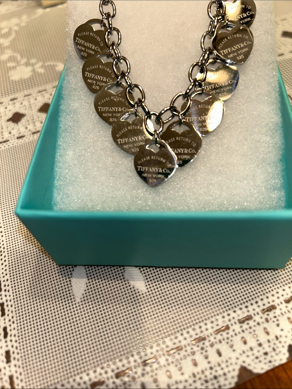 Tiffany & Co. 925 Sterling Silver Heart Charm Necklace - Picture 3 of 3